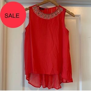 Bebe Embellished High Neck Blouse